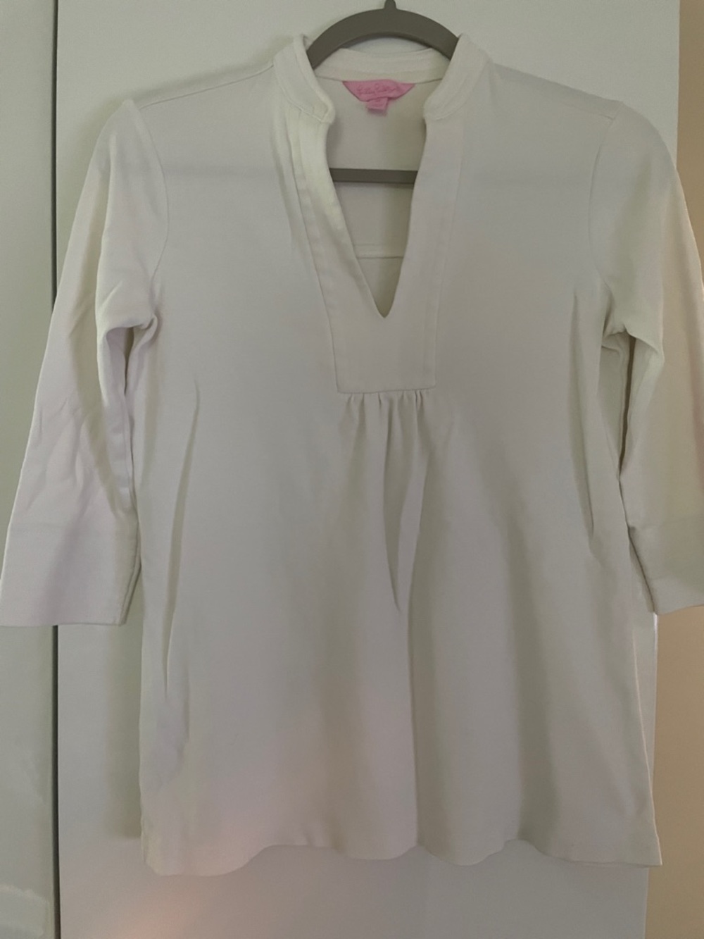 Lilly Pulitzer White Split-V Tunic Top